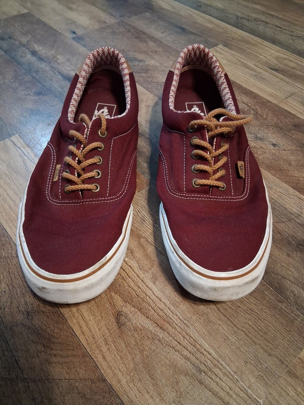 Men's Vans Burgundy Canvas Lace-Up Sneakers